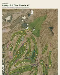 Papago Golf Club map print, map check on an aerial photo