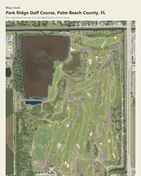 Park Ridge Golf Course map print, map check on an aerial photo