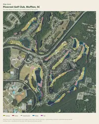 Pinecrest Golf Club map print, map check on an aerial photo