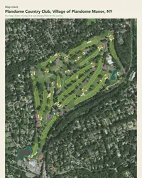 Plandome Country Club map print, map check on an aerial photo