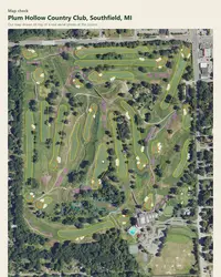 Plum Hollow Country Club map print, map check on an aerial photo