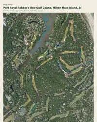 Port Royal Robber's Row Golf Course map print, map check on an aerial photo