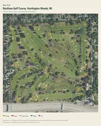 Rackham Golf Course map print, map check on an aerial photo