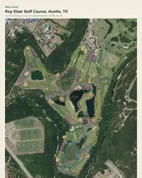 Roy Kizer Golf Course map print, map check on an aerial photo