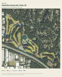 Smoke Rise Country Club map print, map check on an aerial photo