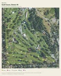 South Course map print, map check on an aerial photo