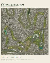 South Golf Course (Sun City) map print, map check on an aerial photo
