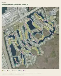Stoneybrook Golf Club-Estero map print, map check on an aerial photo