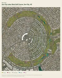 Sun City Lakes West Golf Course map print, map check on an aerial photo