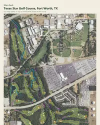 Texas Star Golf Course map print, map check on an aerial photo
