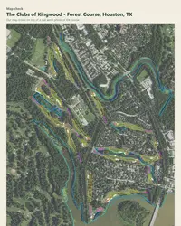 The Clubs of Kingwood - Forest Course map print, map check on an aerial photo