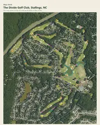 The Divide Golf Club map print, map check on an aerial photo