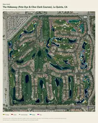 The Hideaway (Pete Dye & Clive Clark Courses) map print, map check on an aerial photo