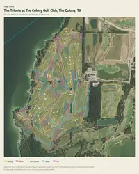 The Tribute at The Colony Golf Club map print, map check on an aerial photo