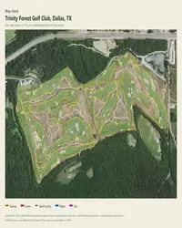 Trinity Forest Golf Club map print, map check on an aerial photo