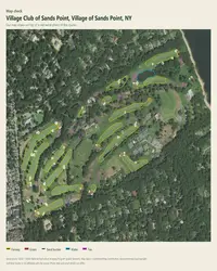 Village Club of Sands Point map print, map check on an aerial photo