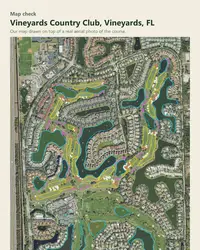 Vineyards Country Club map print, map check on an aerial photo