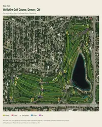 Wellshire Golf Course map print, map check on an aerial photo