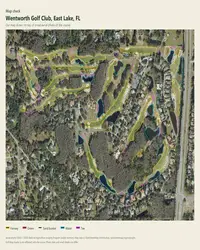 Wentworth Golf Club map print, map check on an aerial photo