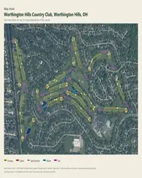 Worthington Hills Country Club map print, map check on an aerial photo