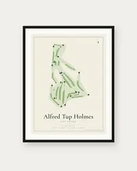 Alfred Tup Holmes Golf Course map print, framed poster