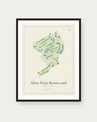 Aliso Viejo Resort and Golf Course map print, framed poster