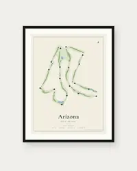 Arizona Golf Resort map print, framed poster