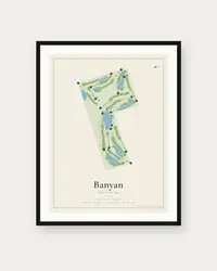 Banyan Golf Club map print, framed poster