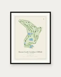 Barton Creek Crenshaw Cliffside map print, framed poster