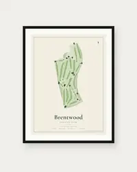 Brentwood Country Club map print, framed poster