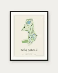 Butler National Golf Club map print, framed poster