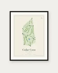 Cedar Crest Golf Course map print, framed poster