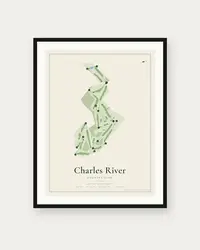 Charles River Country Club map print, framed poster
