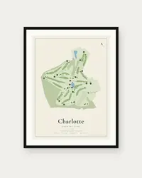 Charlotte Country Club map print, framed poster