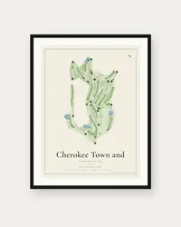 Cherokee Town and Country Club (South) map print, framed poster
