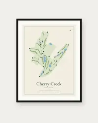 Cherry Creek Golf Club map print, framed poster