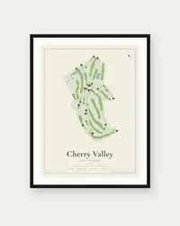 Cherry Valley Golf Course map print, framed poster