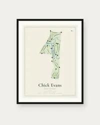 Chick Evans Golf Course map print, framed poster