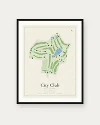 City Club Marietta map print, framed poster