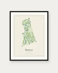 Denver Country Club map print, framed poster