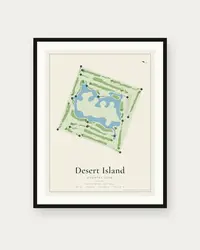 Desert Island Country Club map print, framed poster
