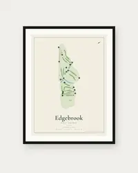 Edgebrook Golf Course map print, framed poster