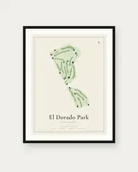 El Dorado Park Golf Course map print, framed poster