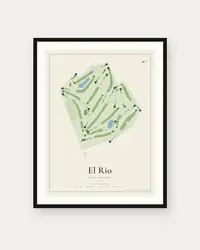 El Rio Golf Course map print, framed poster