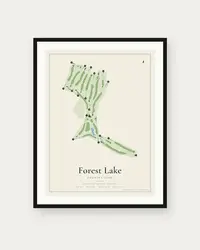 Forest Lake Country Club map print, framed poster