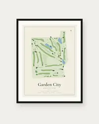 Garden City Country Club map print, framed poster