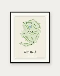 Glen Head Country Club map print, framed poster