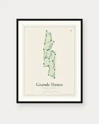Grande Dunes Resort Course map print, framed poster