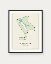 Greatwood Golf Club map print, framed poster