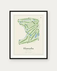 Hiawatha Golf Club map print, framed poster